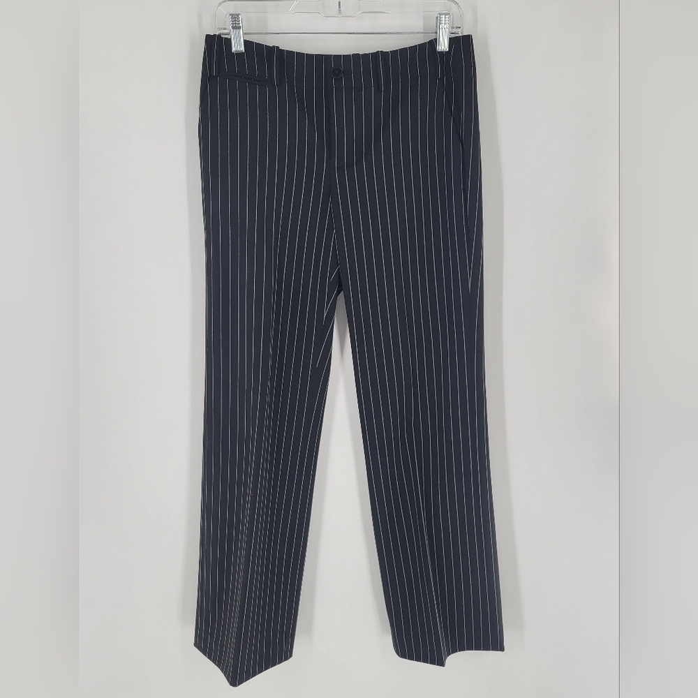 Lauren‎ Ralph Lauren Straight Leg Pinstripe Pants French Navy White Size 4P Work